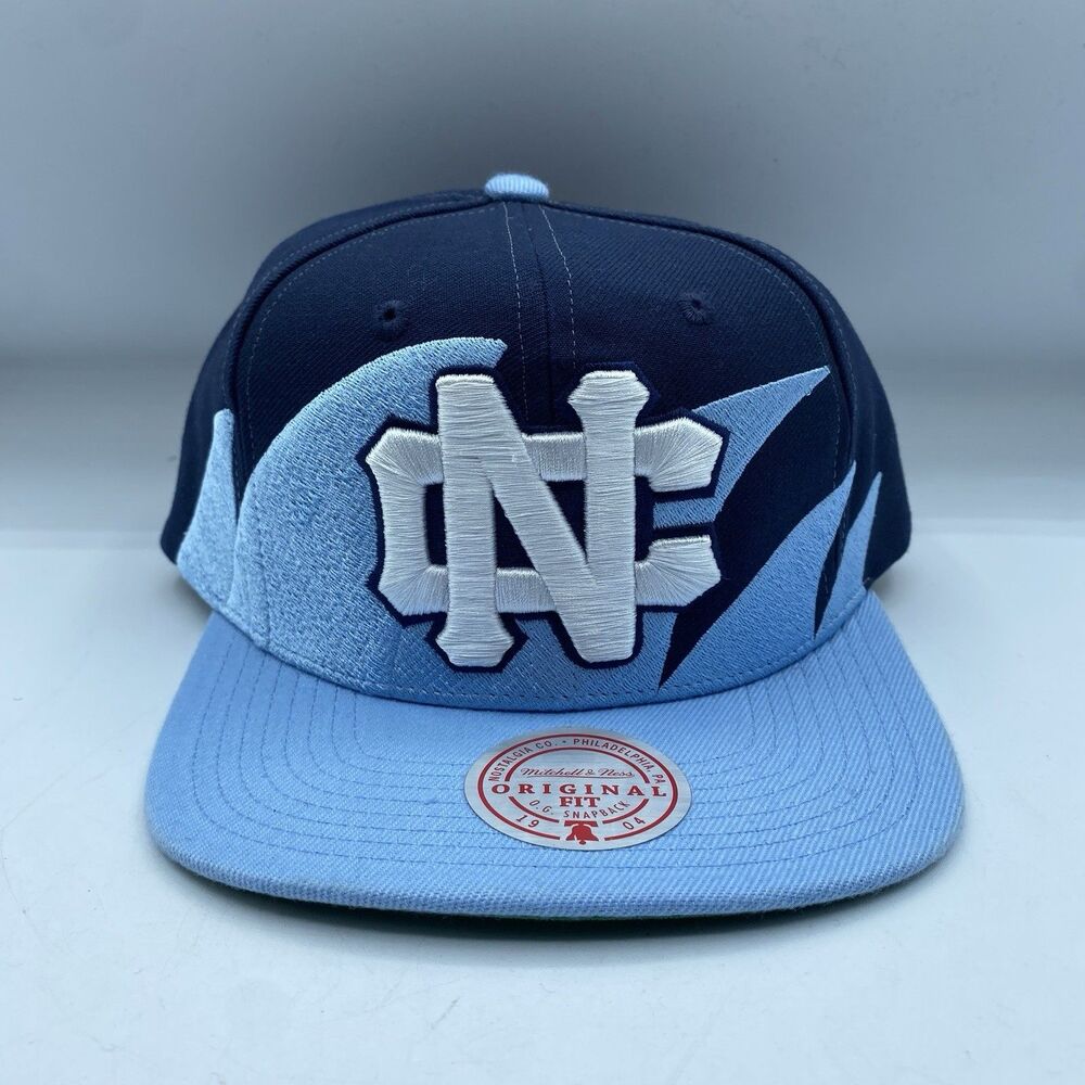 North Carolina Tar Heels Mitchell & Ness Hat Mens OSFA Blue Sharktooth Snapback